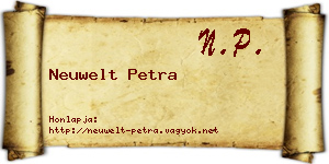 Neuwelt Petra névjegykártya